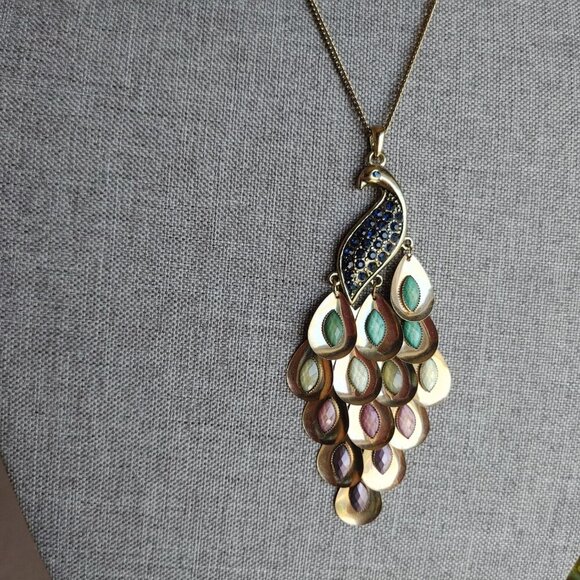 Vintage Aldo Peacock Necklace - Picture 2 of 5